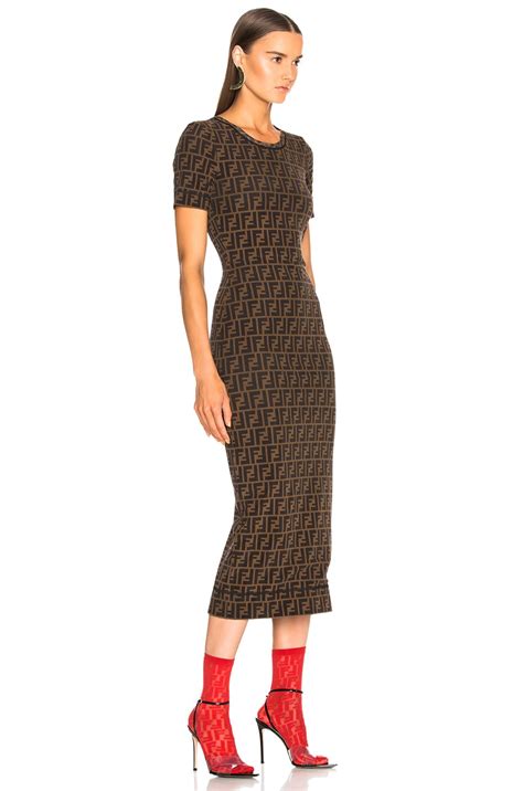 fendi ff logo dress|fendi logo midi dress.